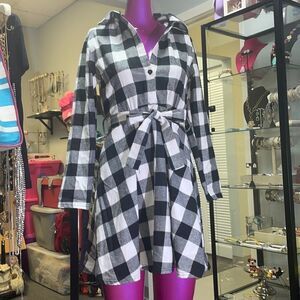 Plaid skater style dress